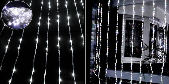 Led Christmas Curtain Waterfall Lights