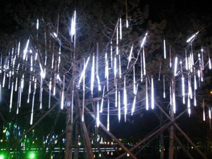 led meteor shower rain tube lights
