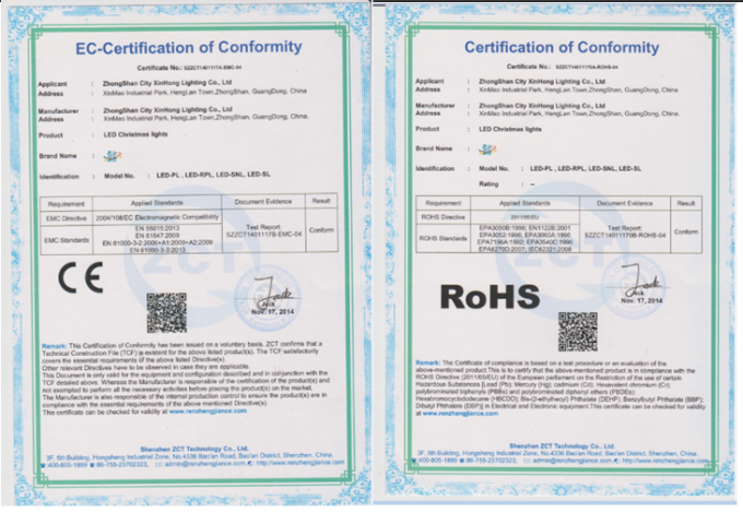 CE ROHS certificate