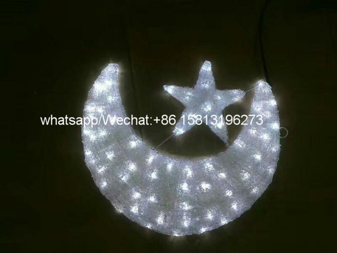 ramadan star and moon with led light for ramadan decoration