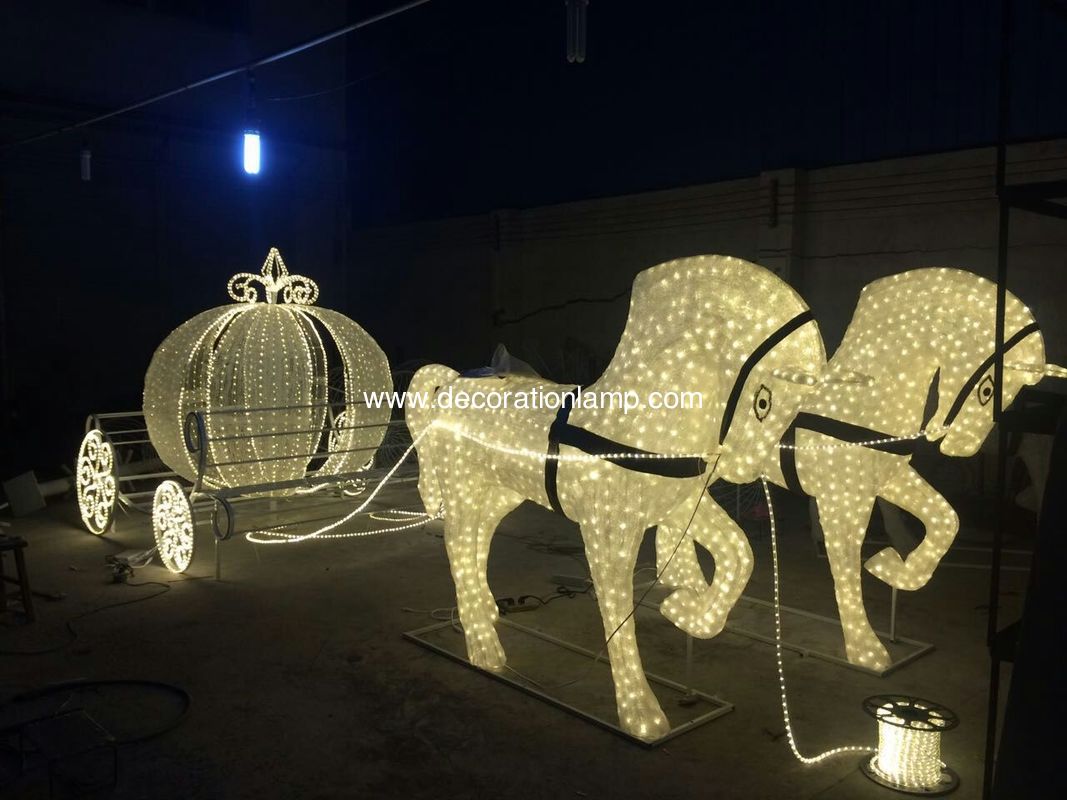 led outdoor christmas decoration horse carriage