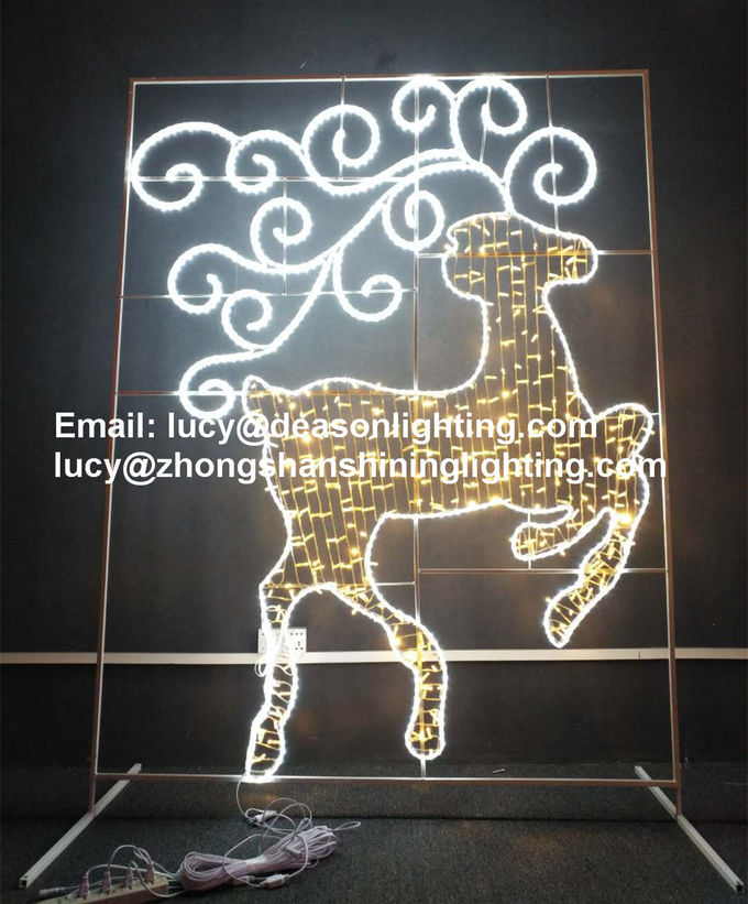 christmas running reindeer lights