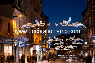 outdoor christmas lighted angels decoration street