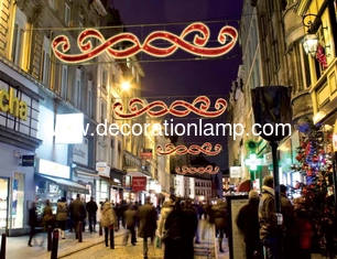 Christmas led red ribbon outdoor christmas street decorations