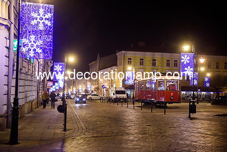 snowflake commercial street light pole decorations