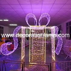 Giant outdoor christmas gift box lights