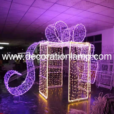 Giant outdoor christmas gift box lights