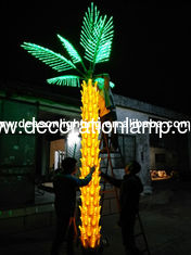 outdoor lighted palm trees