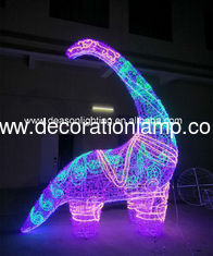 large outdoor christmas lighted dinosaur