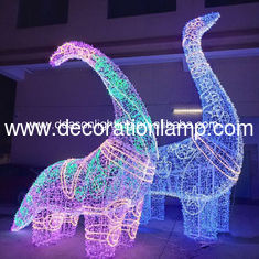 large outdoor christmas lighted dinosaur