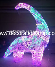 large outdoor christmas lighted dinosaur