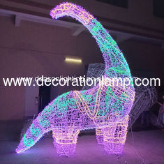 large outdoor christmas lighted dinosaur