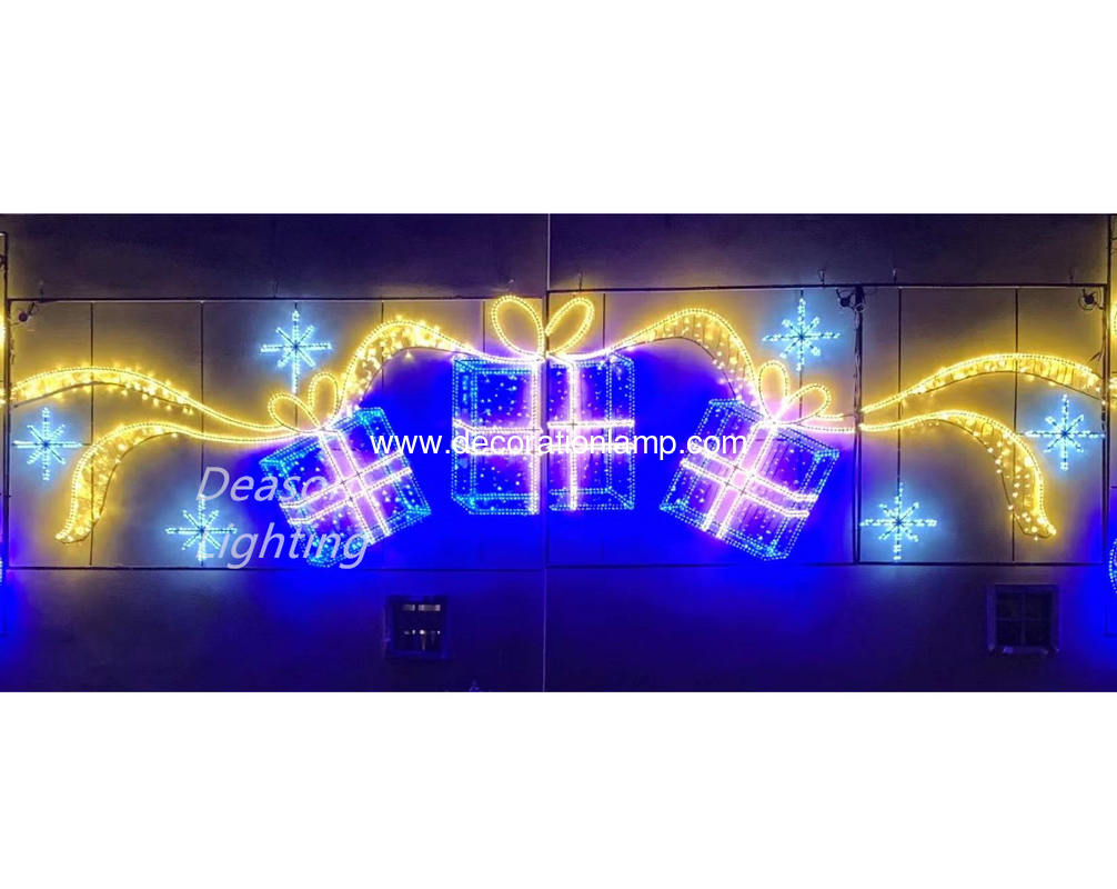 lighted outdoor christmas street decorations gift boxes
