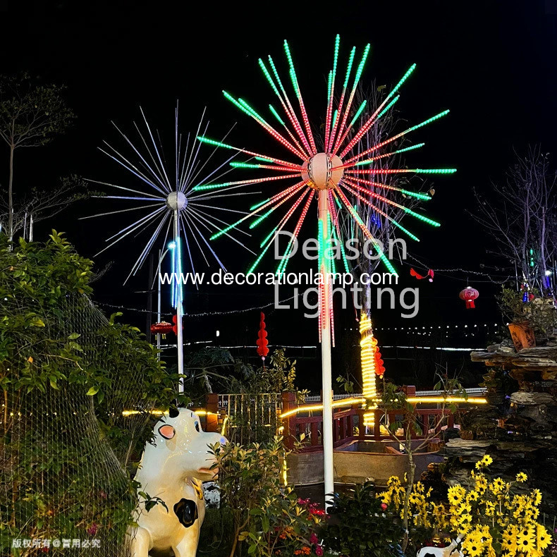 led firework pole lighting