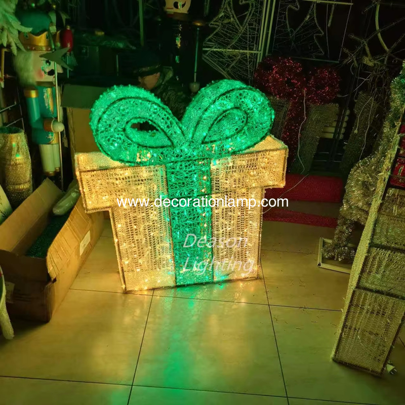 3d Led Christmas Gift Box Motif Light