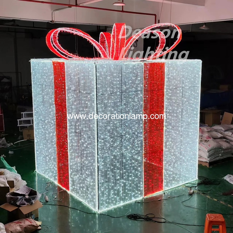 giant outdoor christmas gift box lights