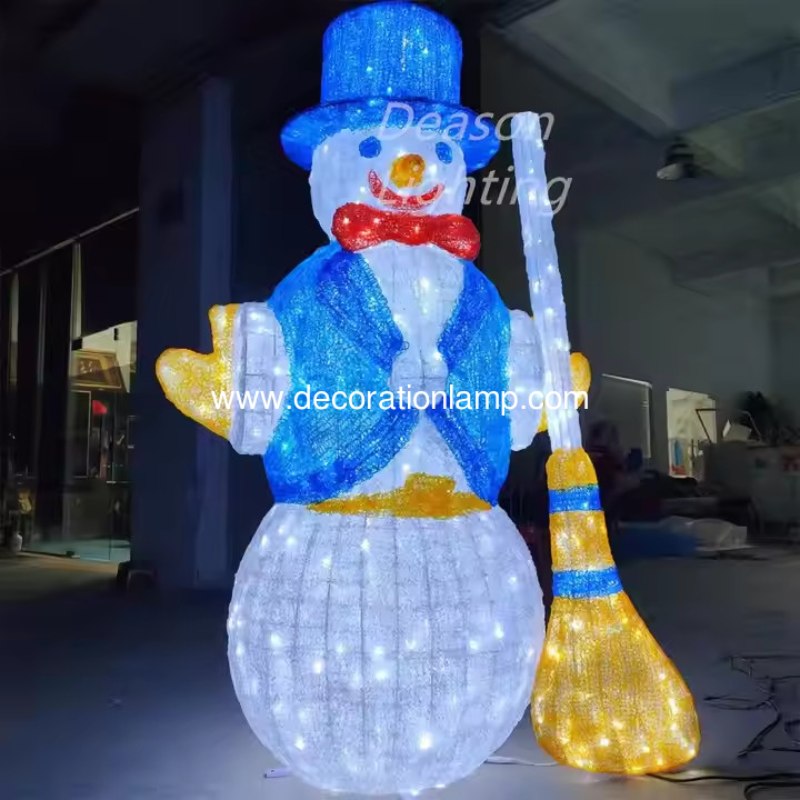 Outdoor lighted snowman christmas decorations