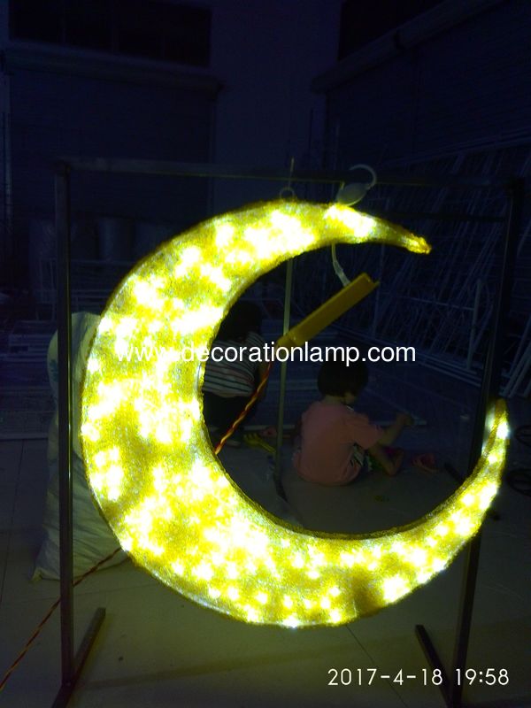 ramadan star and moon with led light for ramadan decoration