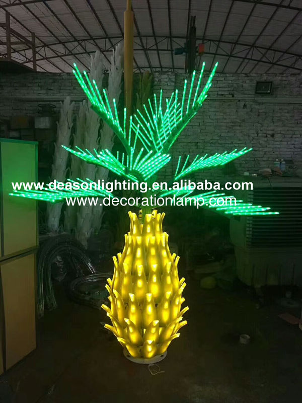 illuminated palm tree