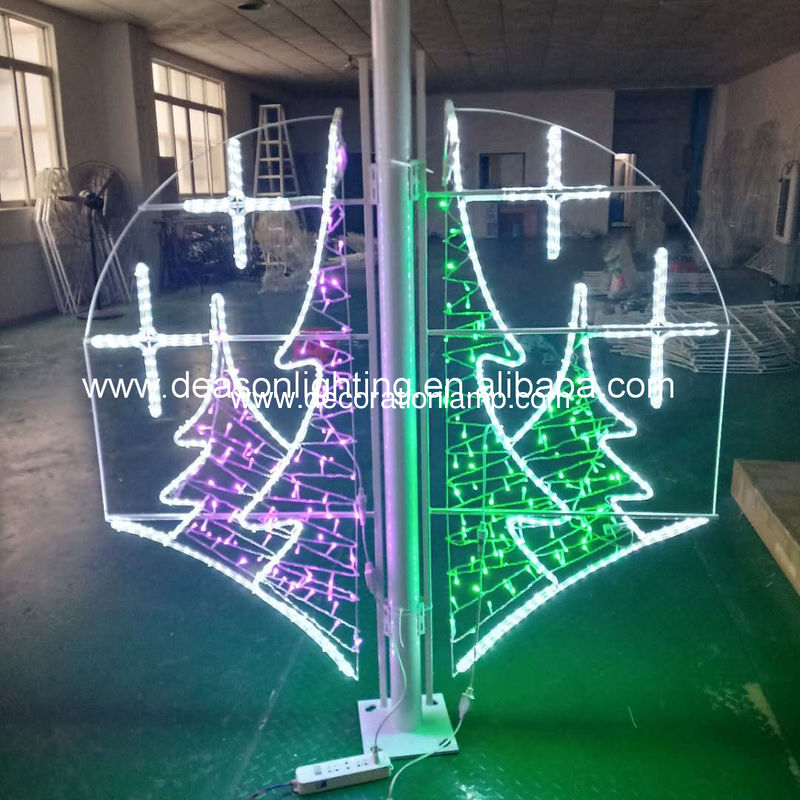 led christmas tree outdoor pole decoration lights