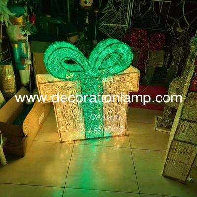 3d Led Christmas Gift Box Motif Light