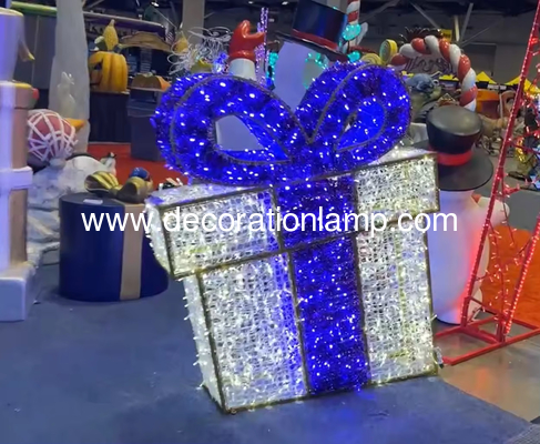 Outdoor Christmas Lights Decoration LED 3D gift box Motif light